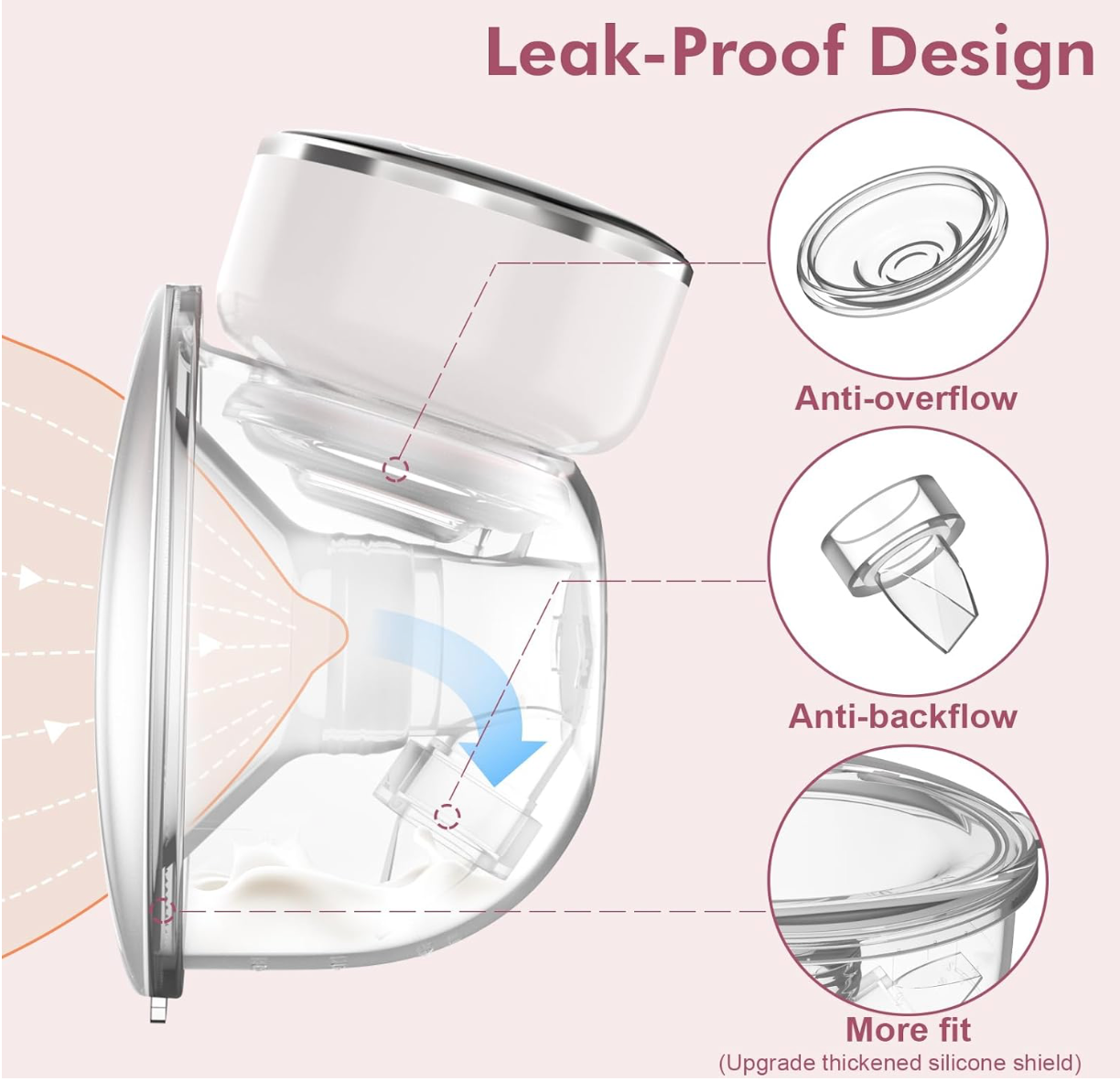 Portable Wireless Hands-Free Breast Pump